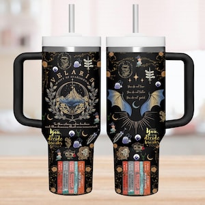 Vaso Velaris Acotar de 40 oz, Taza de fantasía de City of Starlight, Regalo literario para fans, Vaso de café Velaris, Regalo de cumpleaños para lectores