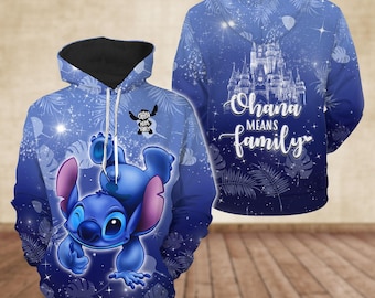 Stitch Hoodie, Ohana bedeutet Familie Shirt, Disney Schloss Shirt, süße Lilo und Stitch Hoodie, Familienurlaub Shirt, Geschenk für Disney Fan