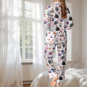 Michael Myers Satin Pajama Set, Horror Movie Women Sleepwear, Slasher Love Loungewear, Spooky Matching Pj Set, Gift For Friends