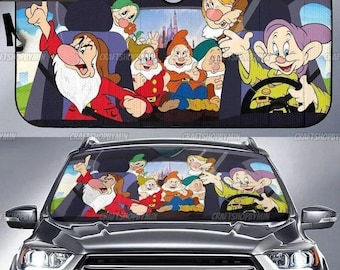 Parasol para coche de Blancanieves y los siete enanitos, parasol de Blancanieves y los siete enanitos, accesorio para coche de Disney Dopey, parasol familiar de Disney