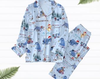 Christmas Winnie The Pooh Pajamas, Vintage Pooh Kid Women Pyjamas, Piglet Tigger Eeyore, Cute Disney Pooh And Friend Christmas Pjs Gift
