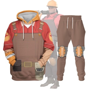 Engineer Team Fortress 2 Costume Hoodie Joggers, Comic Characters Cosplay Shirt, Dell Conagher Tf2 Sweatshirts, Video Game Fan Gift