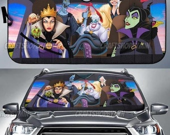 Disney Villains Car Sunshade, Disney Bad Witches Car Sun Shade, Disney Car Windshield, Disney Car Sunshade, Cute Sun Shade For Car