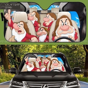 ディズニー グランピー 白雪姫 車用サンシェード、白雪姫 グランピー サンシェード、ディズニー グランピー 車用アクセサリー、ディズニー ファミリー トリップ サンシェード