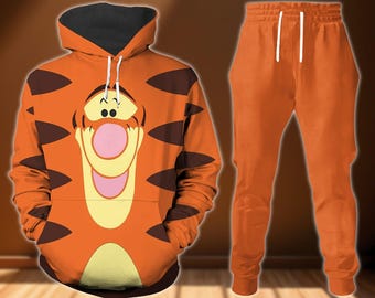 Tigger Cosplay Hoodie, Jogger, Winnie The Pooh Costume Shirt, Halloween Outfit For Disney Fans, 3D Cartoon Shirt, Magic Kingdom Merch