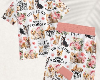 Pijama para perro Corgi, bonito pijama floral para mujer, ideal para amantes de los Corgis, divertido pijama navideño para perros, regalo para amantes de las mascotas.