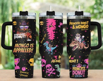 Princess Donut And Mongo 40oz Tumbler, Dungeon Crawler Carl Stainless Tumbler, Fantasy Book Drinkware Tumbler, Bookish Tumbler