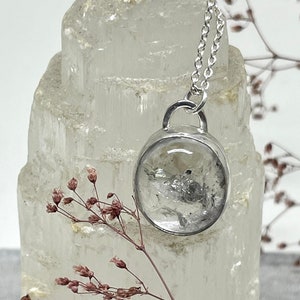 Kaimana Enhydro Quartz with Rainbow Necklace - sterling silver