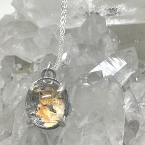 Pyrite in Quartz Necklace sterling silver Aislinn Collection image 1