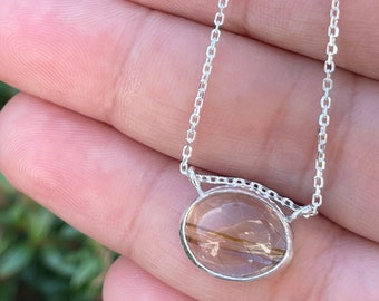 Golden Rutilated Quartz Necklace - sterling silver | Aislinn Collection