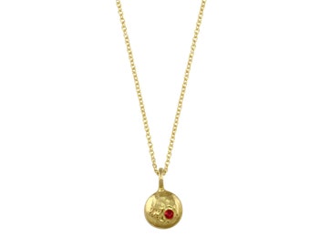 Elemental Ruby Pebble Necklace - 14k yellow gold | Sticks & Stones Collection