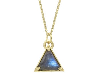 Labradorite Triangle Necklace - sterling silver or vermeil | Stone Love Collection