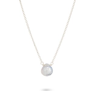 Dainty rainbow moonstone necklace - gold filled or sterling silver | Little Rock Collection