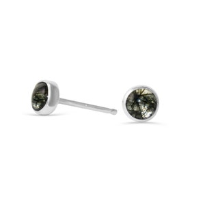 Toermalijnkwarts oorknopjes - sterling zilver | Stone Love-collectie