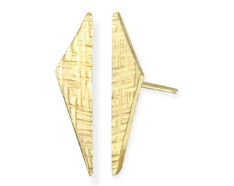 Gold vermeil triangle stud earrings