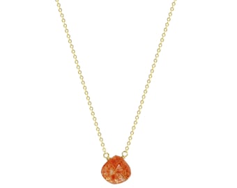 Sunstone Necklace - sterling silver or gold filled | Little Rock Collection