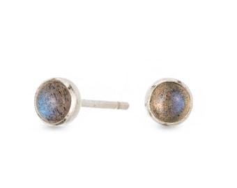 Labradorite sterling silver 4mm studs