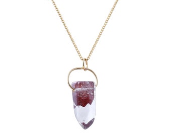 Hematite Phantom Quartz crystal necklace
