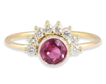 Arunika Pink Tourmaline and Diamond engagement ring