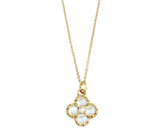 Rainbow moonstone charm necklace - 14k gold | Fine Collection