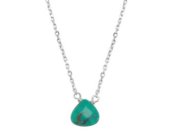 Dainty turquoise drop crystal necklace