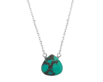 Dainty turquoise crystal necklace - choose gold filled or silver