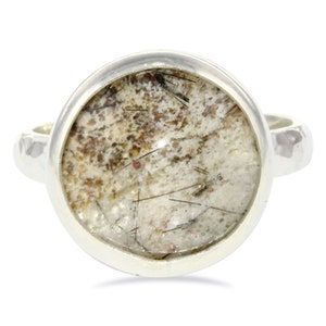 Garden quartz sterling silver ring size 7 - lodalite, shamanic dream quartz - Aislinn collection