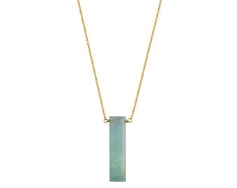 Aquamarine Bar Necklace - sterling silver or 14k gold filled | Little Rock Collection