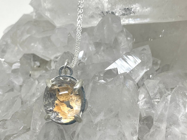 Pyrite in Quartz Necklace sterling silver Aislinn Collection image 1