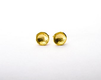 18K Gold vermeil darling cup studs- recycled sterling silver