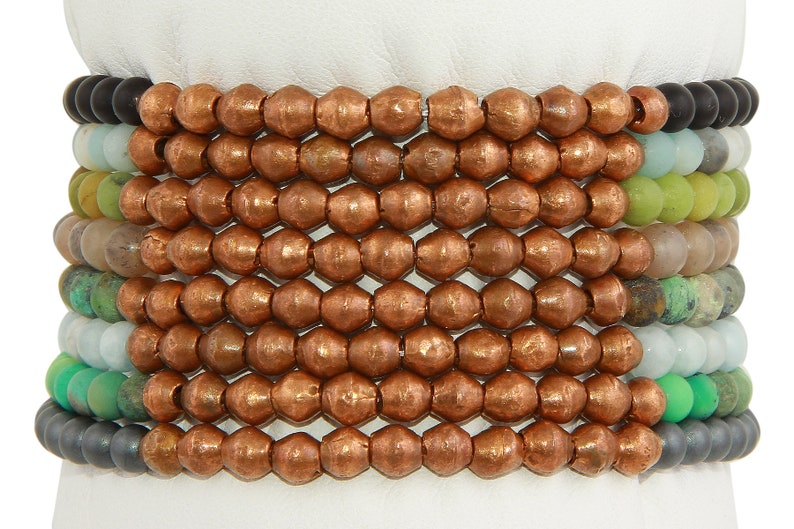 4mm Power of 11 copper and crystal stretchy bracelet image 2