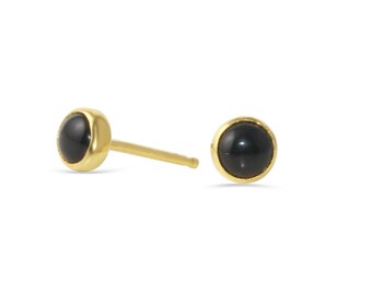 Clous d'oreilles en onyx noir