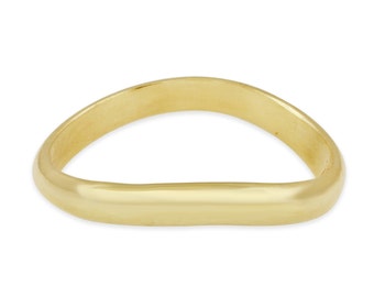 Waves band - choose 14k gold or sterling silver