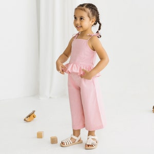 PDF sewing pattern for kids from  2 to 6 years, Top with frill sewing pattern for kids, culottes pattern for kids, Ruffles sleeveless top