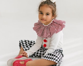 Cartamodello per costume da clown per bambini in formato PDF / Costume fai da te stampabile per bambini dai 2 ai 6 anni / Modello per travestimento di Halloween e Carnevale