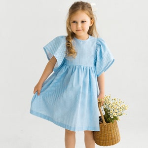 Easy Summer Dress PDF Sewing Pattern for Girls 1-4years - Comfortable Toddler dress with Wide Ruffled Sleeves, Sewing Pattern for beginner