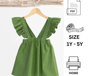 Modello di cucito per gonna da bambina in PDF, modello di cucito per gonna da bambina dai 9 mesi ai 5 anni