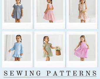 Modelli di cucito per abiti estivi per bambini, Modello di cucito per abiti per bambini, Modello di cucito per abiti per neonati, Modelli di cucito in PDF per bambini,