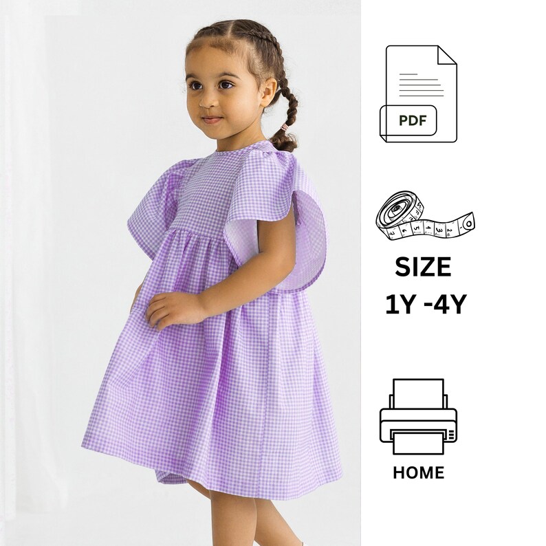 Dress Sewing Pattern for Kids, Dress Pattern, Toddler Dress Sewing Pattern, Summer Dress Pattern, Beginner Sewing Pattern image 9