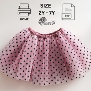 PDF Girls tulle Skirt Pattern, Toddler Kids Clothes Sewing Tutorial, Party Birthday Skirt, Festive Holiday Outfit Sewing DIY