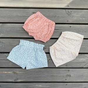 Sewing Pattern of baby Bloomers and baby shorts set of 3, Short for kids sewing patterns, Shorts for boy and girl from 1 month to 3 years.