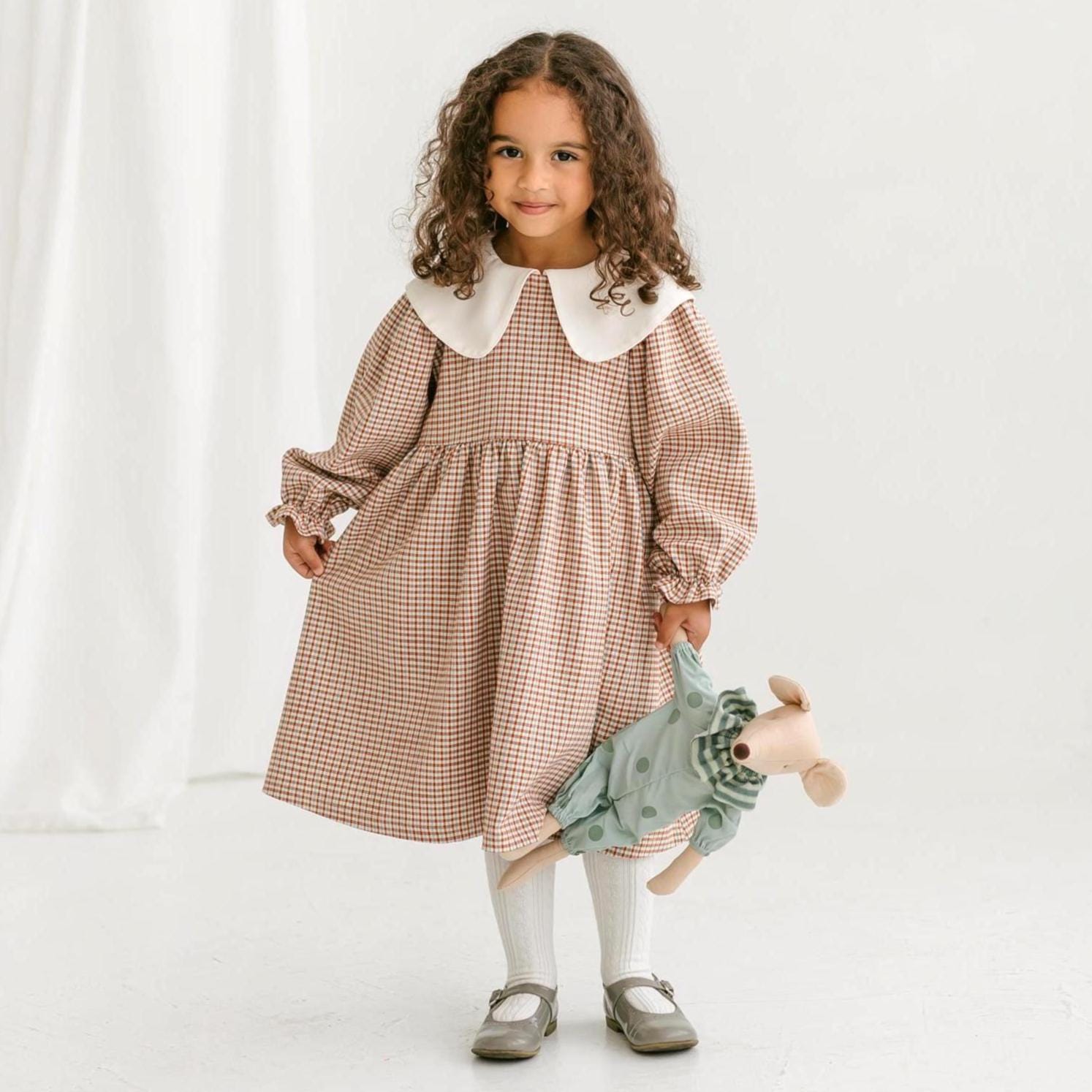 Kids Retro Clothes For Girls Brown Toddler Clothes Baby Girl Old Fashioned  Clothes  1-