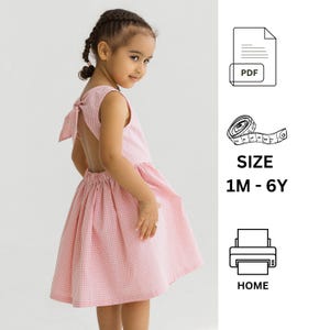 pdf-naaipatroon jurk meisjes (0-6 jaar) - lintdetail | Patroon kinderkleding