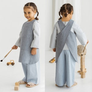 Crossed apron sewing Pattern for 1-10 years kids, Crossed apron for kids, PDF sewing pattern, Reversible apron sewing pattern for kids