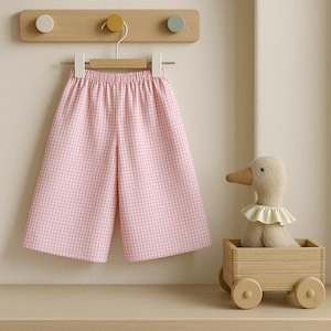 Pants PDF sewing patterns, size  2-6Y, Culottes pants pattern for kids