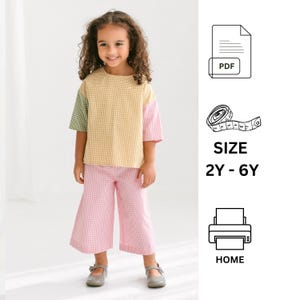 Kids Sewing Pattern PDF | Top and Culottes Set Ages 2 to 6