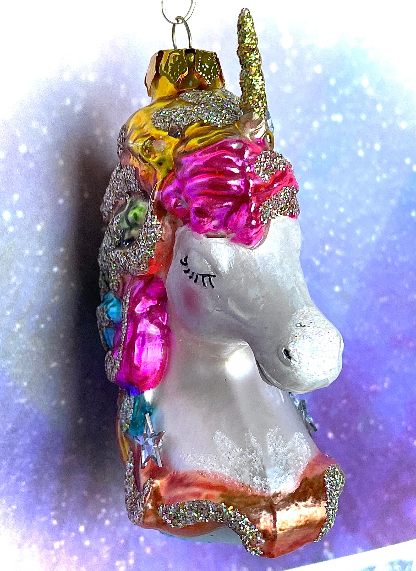 Gorgeous Colorful Unicorn Glass Christmas Ornament Handmade | Etsy