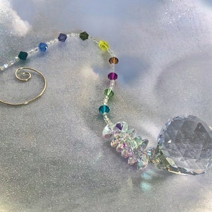 STUNNING Suncatcher Asfour 40mm Crystal Ball Suncatcher w/Swarovski Beads Handmade Hanger Housewarming Gifts Unique Gifts FREE SHIPPING