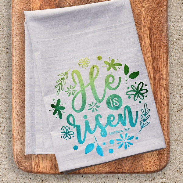 He is Risen and Be Still & Know - Set of two Easter premium tea towel