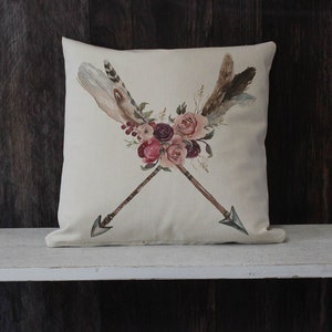 Rustic Arrows throw pillow home decor accent pillow image 1